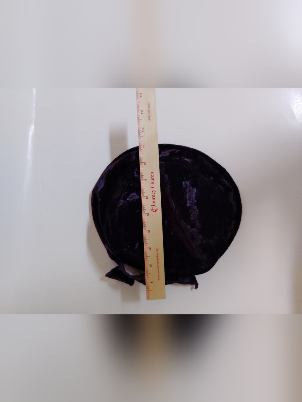 Velvet Floral Accent Cloche Hat in Deep Purple - Picture 9 of 10